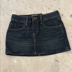 Dark Blue Denim Mini Skirt w/ Shorts
